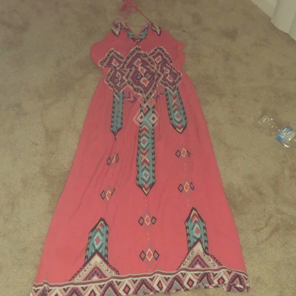 Colorful sun dress with the back out